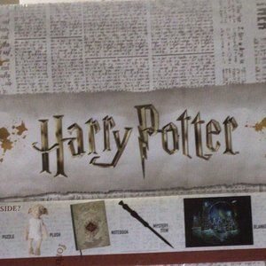 Harry Potter Culturefly Gift Box 6 Items Blanket Plush Notebook Tote Bag Puzzle!